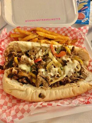 Philly cheesesteaks and fries