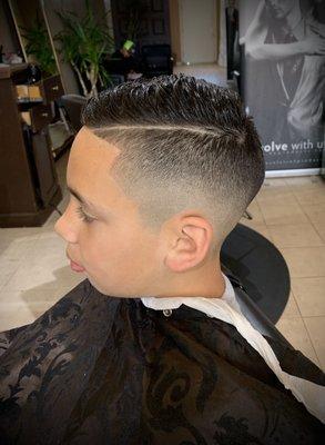 Comb Over Tapered Fade