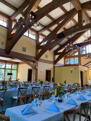 Rehearsal dinner flowers at Donovan Pavilion in Vail