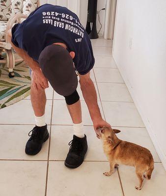 Even our dog  loved Jim, who also happens to be a dog lover!