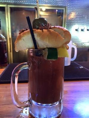 This past weeks famous bloody mary (topped with a brisket sandwich, among other yummy things)