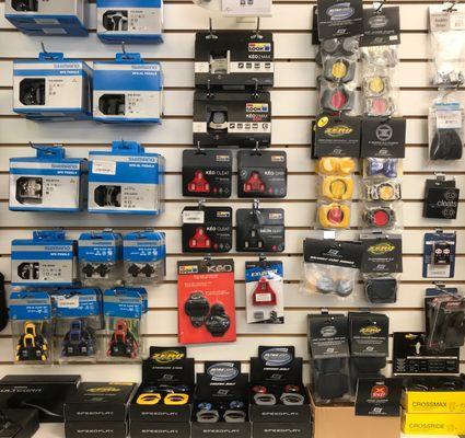 All brands of clipless pedals and cleats...