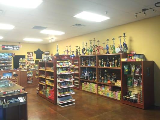 hookah, shisha, and a wide variety of wraps and cigarillos!