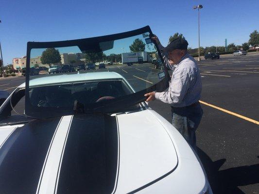 Here Fred is working on 2014 Chevy Camaro