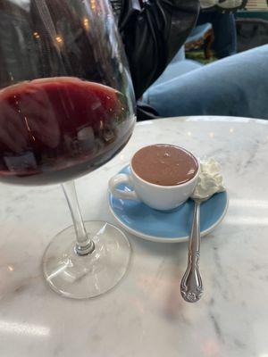 Red wine and sipping chocolate