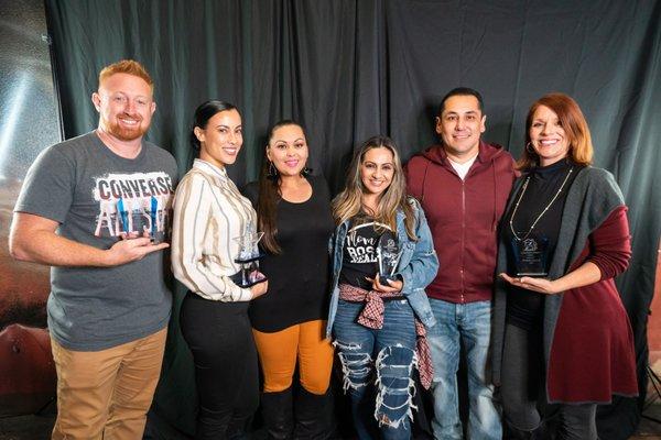 Team Z Award winners: Nick Yates, Alexandra Wilson, Diana Robles, Angel Hernandez & Michelle Dastyck.