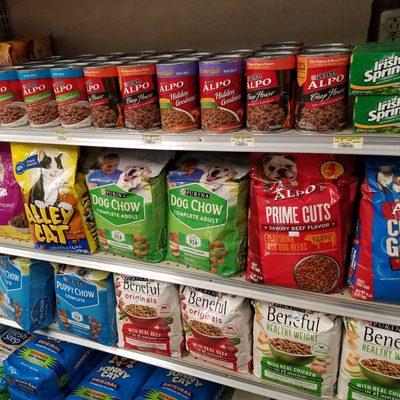 Nice dog food selection