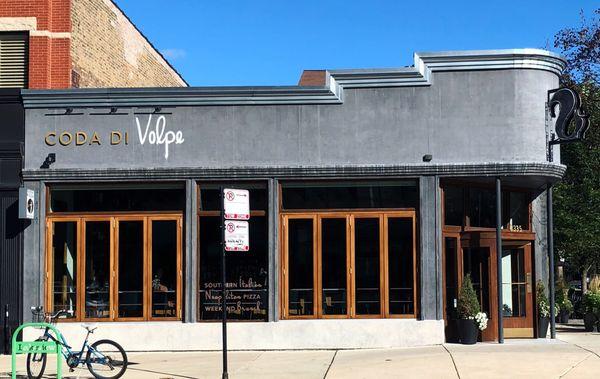 Exterior plaster done at Coda di Volpe in Chicago's Lakeview!