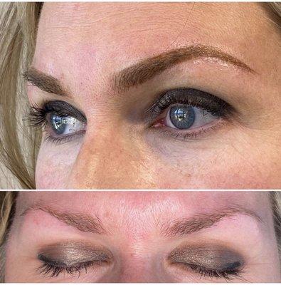 Eyebrows before and after. What a difference! And that natural arch!