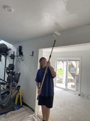 Hate your ceilings? We can help with paint, or even popcorn removal.