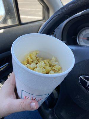 Stingy popcorn serving