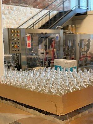 Empty bottles awaiting to be filled with our award-winning spirits