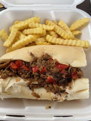 Philly cheese steak and fries