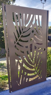 New palm leaves metal entry gate