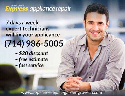 Garden Grove Express Appliance Repair (714) 986-5005