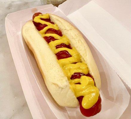 Frankie's Hot Dog with Ketchup & Yellow Mustard