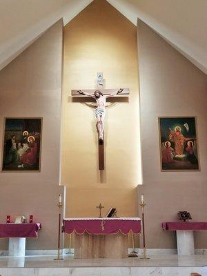 Our beautiful, newly installed Crucifix.  It takes your breath away when you enter the church!