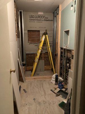 Bathroom renovation in progress