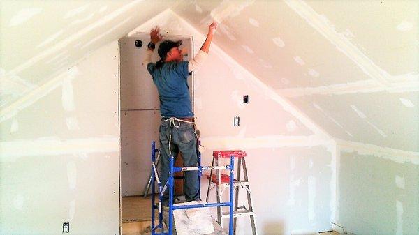 Spackle and Sheetrock painting: Attick