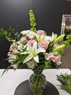 Soft pinks and whites for a mother's birthday.  Order your arrangement today!