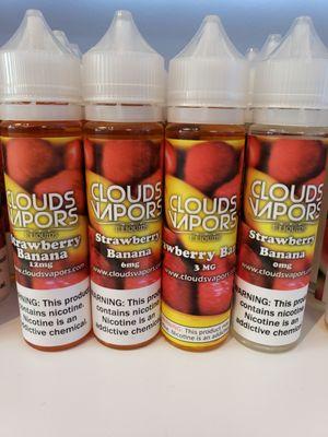 Strawberry Banana House Juice 60ml.
 Available in 12mg, 6mg, 3mg, 0mg.