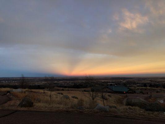 Anti-crepuscular rays, taken from Cheyenne Mountain State Park Campground area.