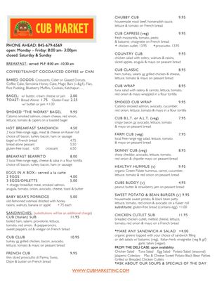 NEW MENU & HOURS AS OF MAY 2021