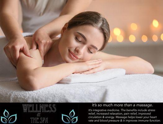 Therapeutic Massage is now available at Wellness at the Spa. Our LMT has over 20 years experience in massage modulations. Book your session.