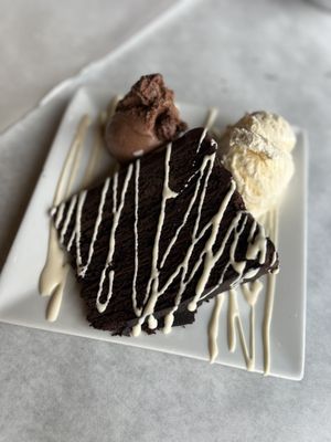 Chocolate cake & ice cream