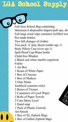 This is the supply list!