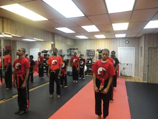 Students at Mormando martial arts system ,Brooklyn, Premiere karate school