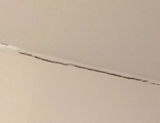 Cracks in walls.