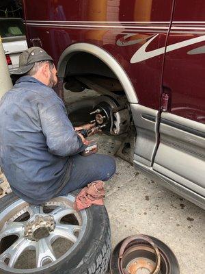 Tire service, alignment and more.