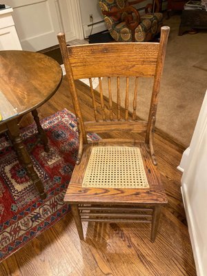 A hundred year old chair recently refurbished