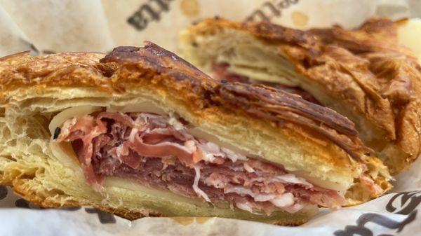 Prosciutto and cheese croissant