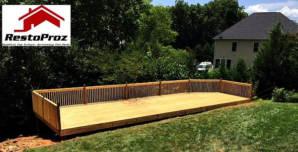 Beautiful Deck build.  Take your backyard to the next Level.   Call RestoProz