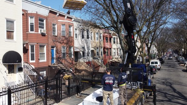 Bringing material to the roof safely