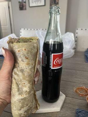 Burrito and Mexican Coke