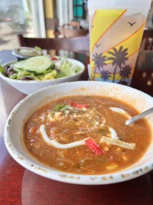 Chicken tortilla with Greek Half Salad & Cup Soup Pick A Pair