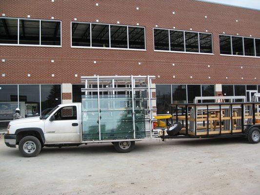 Commercial two story building. All glass interior and exterior.