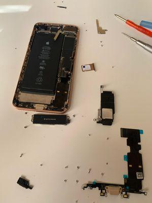 step 2: remove every screw   bottom speaker sim card tray and taptic engine to gain access to charging port