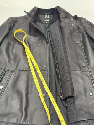 cut long leather jacket