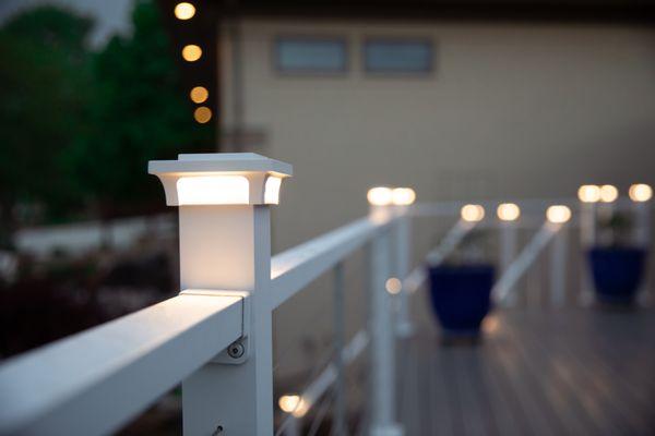 Railing with lighted post caps in Loveland, CO