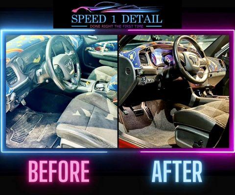 Before and after photos taken of a clients vehicle getting it show-room ready.