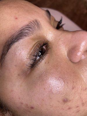 Brows waxed and lashes lifted!