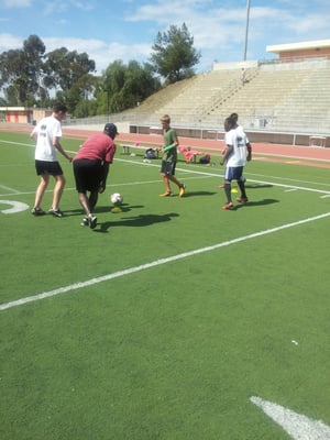 High school boys soccer clinic.