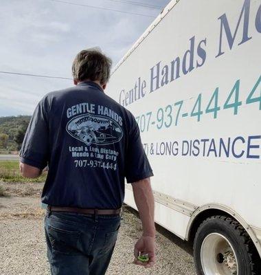 Gentle Hands Moving owner Al and one of his trucks.