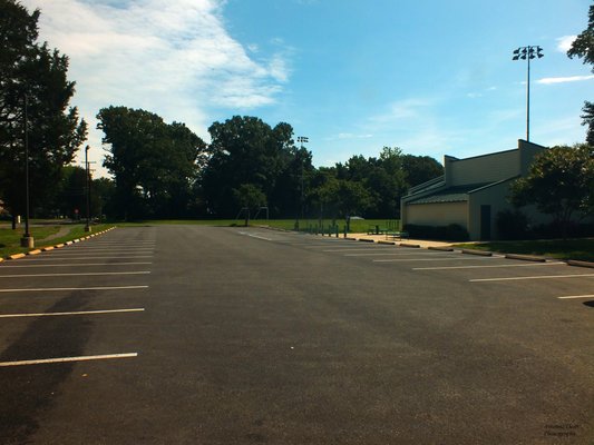 A view of the parking lot at Ft Foote Neighborhood Recreation Center.