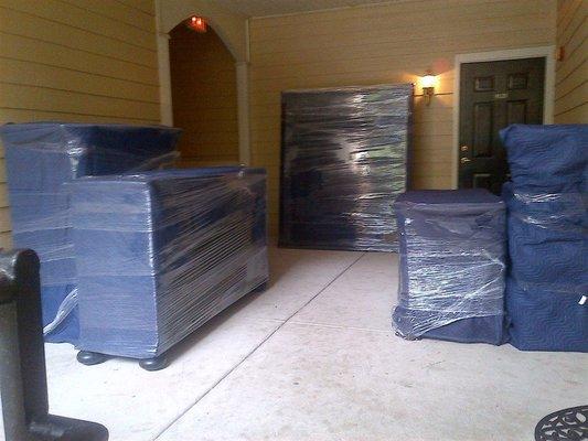 We take our time and wrap each piece of furniture for extra comfort and damage control.