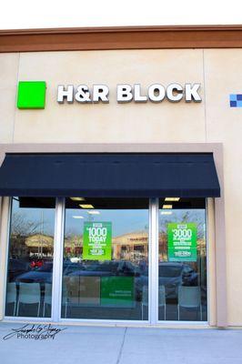 Outside of H & R Block.